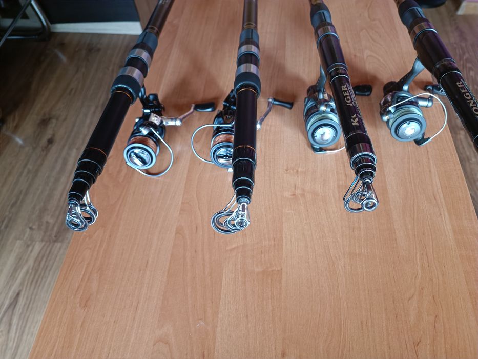 Wędki teleskopowe z kołowrotkami