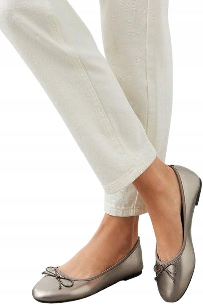 Dorothy perkins baleriny szare metaliczne wsuwane 38 1fph