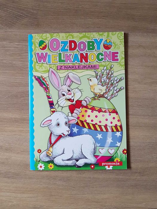 Ozdoby wielkanocne do wycinania z naklejkami Koszyczek Jajka Zajączki