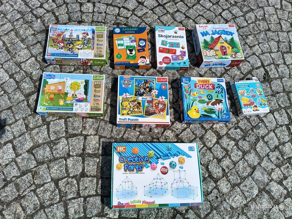 Puzzle, układanki, gry dla dzieci 3+. Każda 10 zł.