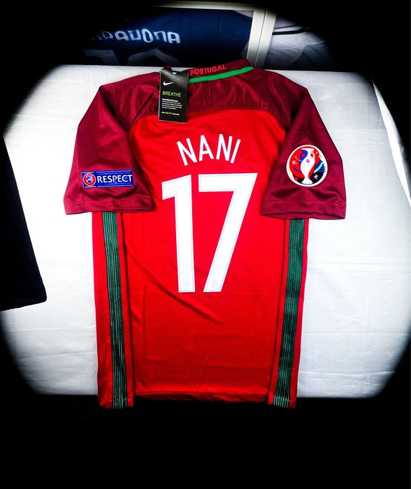 (M) NANI 17 PORTUGAL FINAŁ EURO 2016 Portugalia Nike Nowa Czerwona Domowa Piłkarska Koszulka Sportowa Jersey Kolekcjonerska na co Dzień