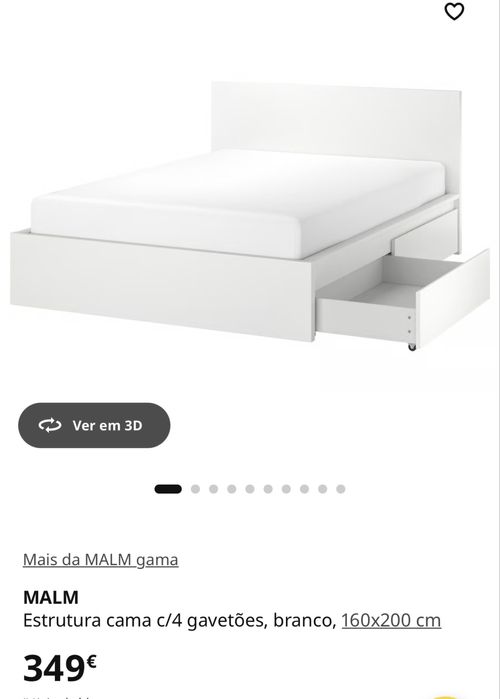 MALM - Cama com 4 gavetas do IKEA - 160/200