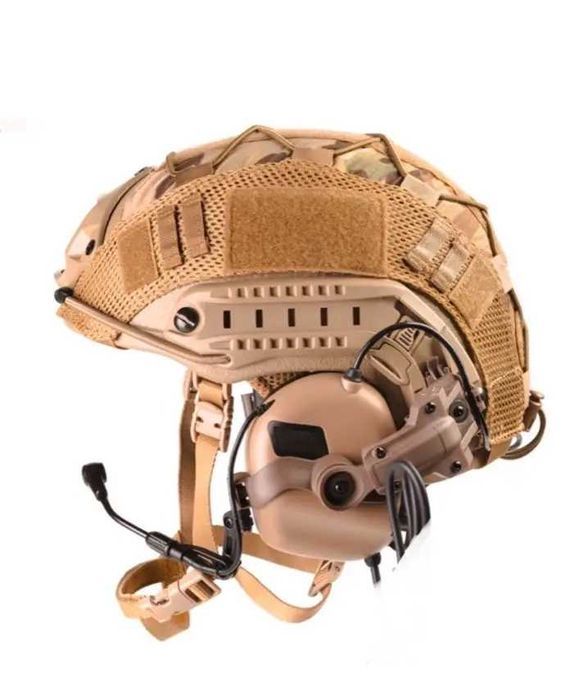 Каска балістична кевларова Fast NIJ IIIА навушники Earmor m32 plus