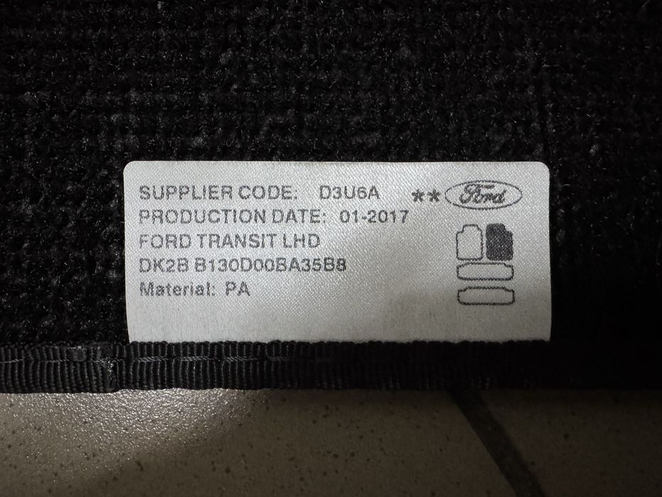 Оригінальні коврики Ford Transit/Tourneo Custom