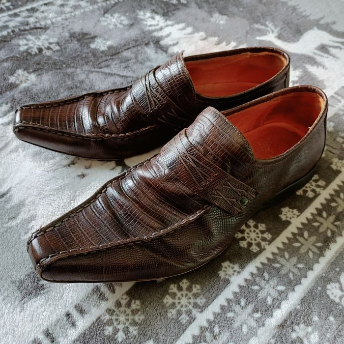 Lavazione Artigiana, męskie buty , imitacja wężowej skóry. 42-43