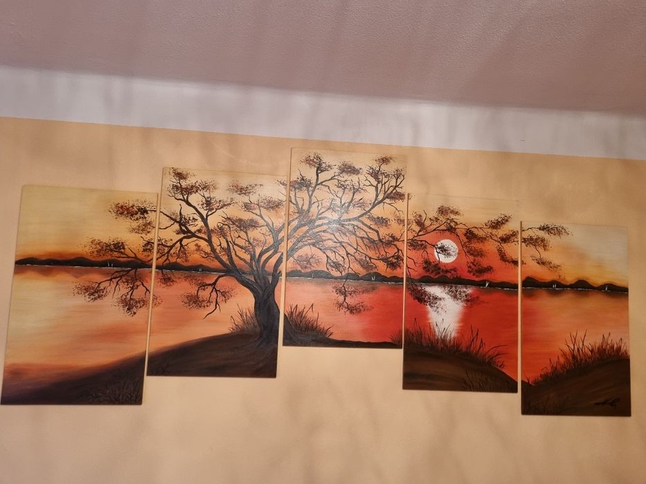 Obraz 5x malowany recznie