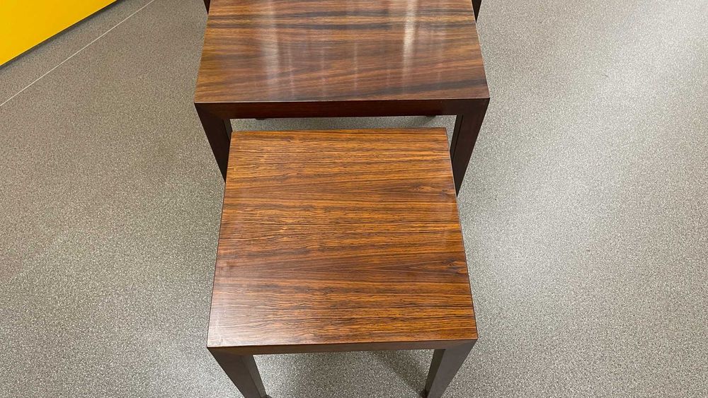 Mesa s apoio Severin Hansen para Haslev Dinamarquesa Pau Santo Azulejo