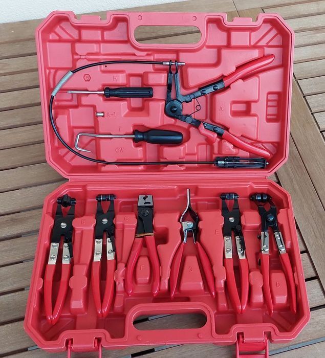 Conjunto Alicates Para Braçadeiras de Mola universal - 9 peças