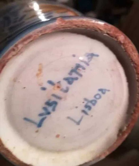 Jarro Antigo Cerâmica Lusitânia Lisboa – Pintado à Mão Vintage