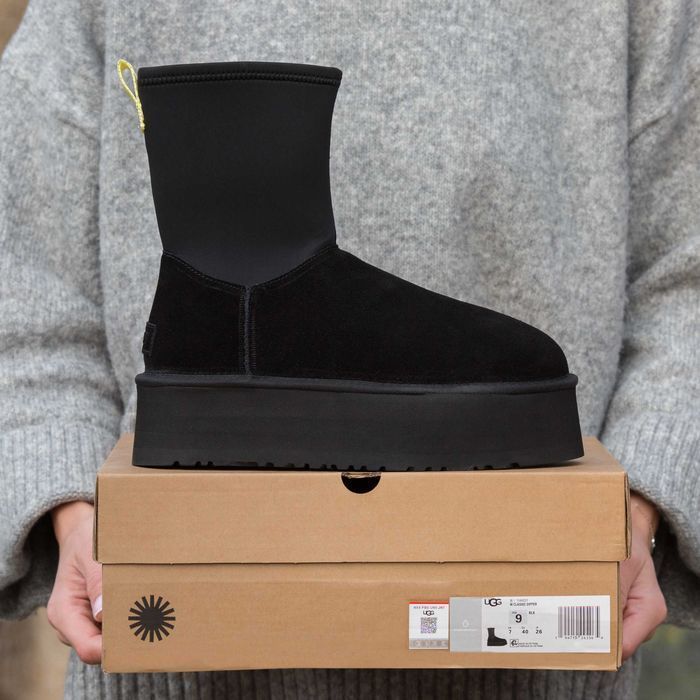 Уггі UGG Dipper Boot High Black (luxe) натуральні АКЦІЙНА ЦІНА