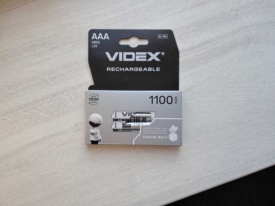 Акумулятори Videx 1100 mAh Ni-MH розмір AAA (HR03) - упаковка 2 шт