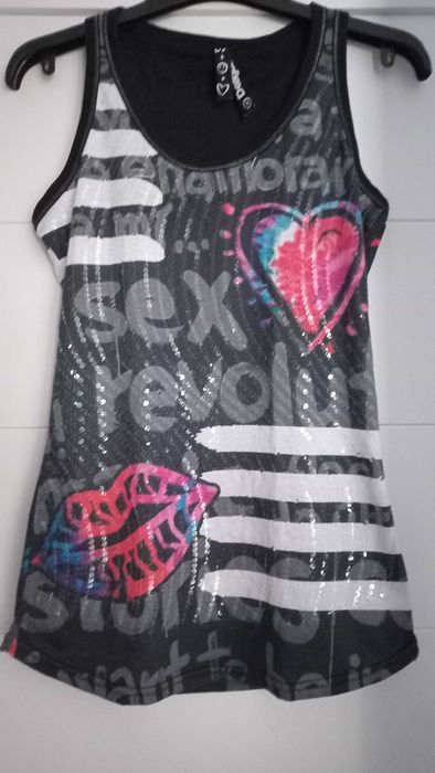 Bluzka Desigual kolorowa z cekinami