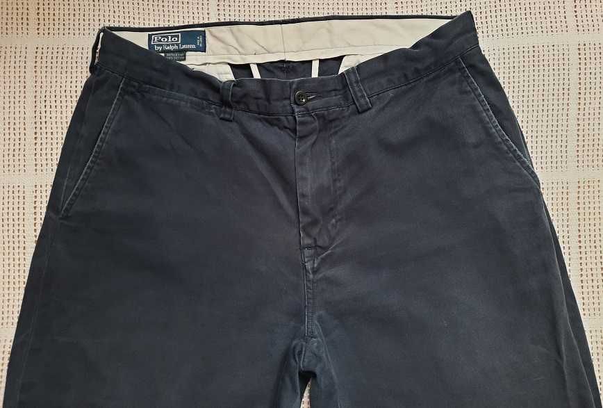 Ralph Lauren Oryginał Haft Logo spodnie granatowe Bawełna 34 34
