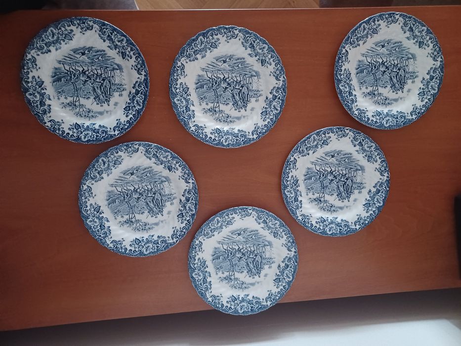6 Johnson Brothers Dinner Plates - Coaching Scenes430851796784926723