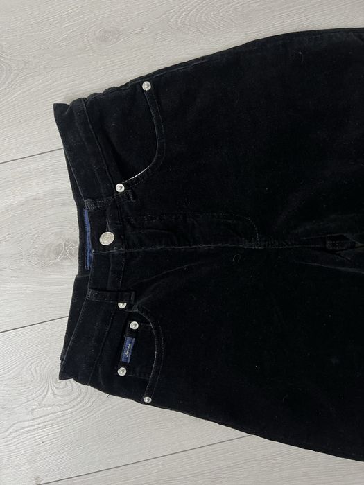 Джинсы высокая талия клеш 38 40 bootcut flared винтаж велюр с вышивкой