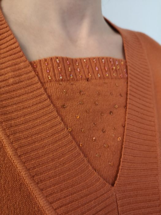 Sweter Glarecie kaszmir zdobiony premium 40 42 praca damski