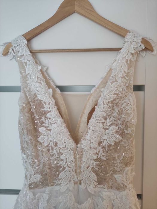 Suknia ślubna I 173cm wzrostu I rom. M/L szyta na miarę