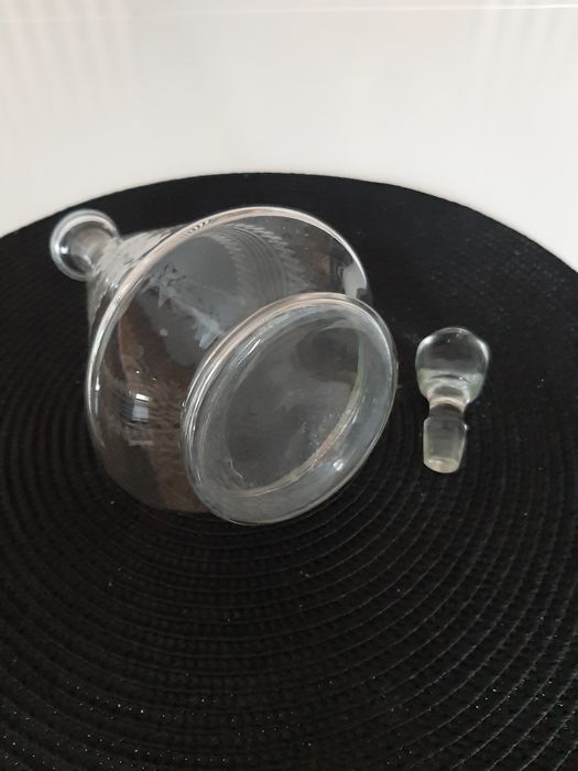 Karafka szklana szlif art-deco antyk