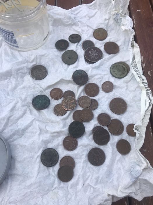 Moedas antigas de vários anos