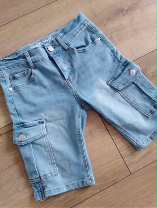 szorty jeans/spodenki cargo 10-11-12 lat 140 cm*Wallflower Girl*
