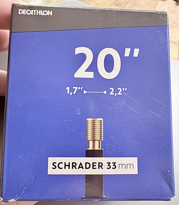 Dętka rowerowa Decathlon 20"x1,5/1,9 wentyl Schrader 33mm