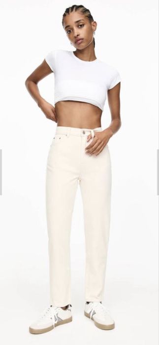 Рівні білі джинси Pull&Bear