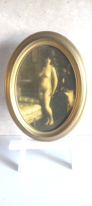 Akt Kobiety Retro Art deco Erotyk Owal