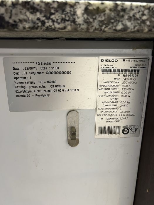 Lada chłodnicza Igloo Santiago 2,5 m – z agregatem, bardzo dobry stan