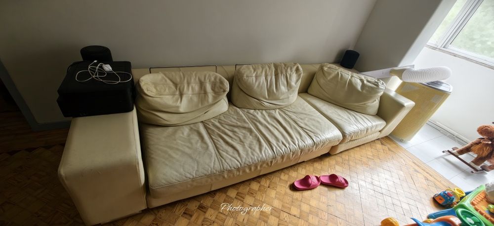 vendo sofá de 6 lugares creme
