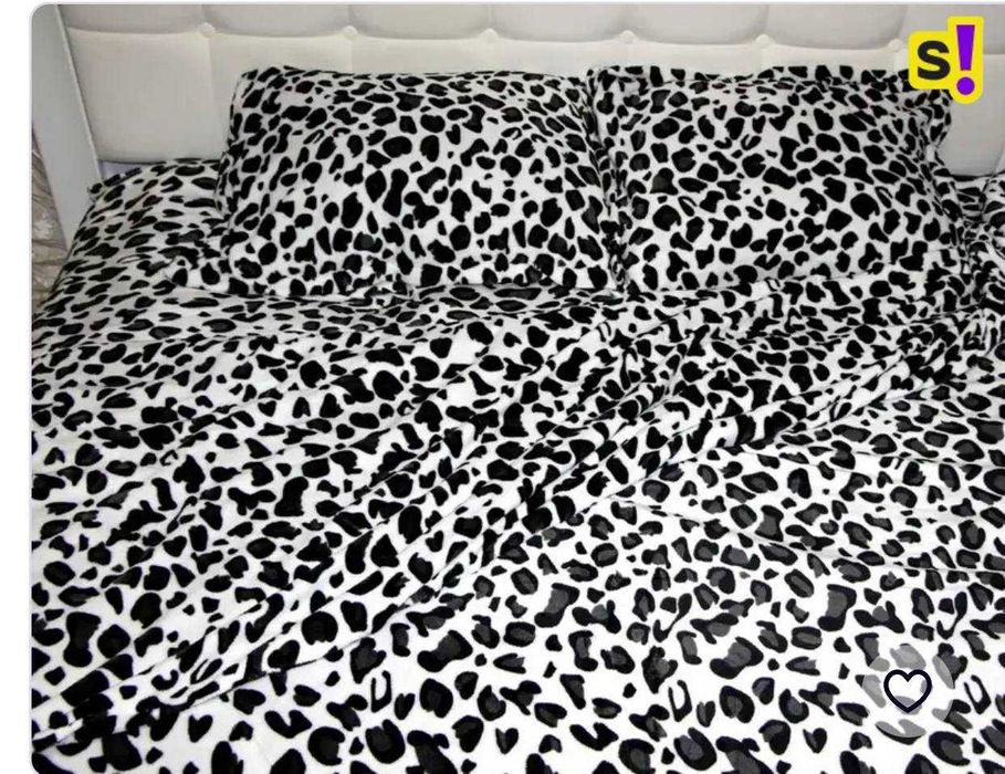 Велюрова постільна білизна євро розмір з 4 наволочками Тепла постіль