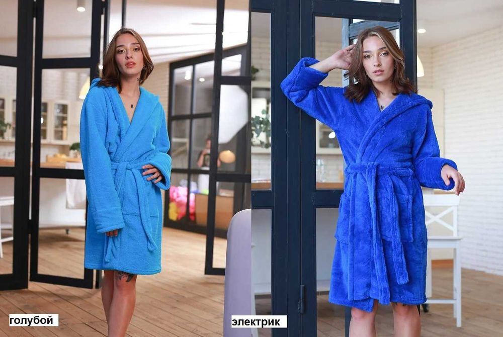 Махровый мягкий и стильный женский халат на запах