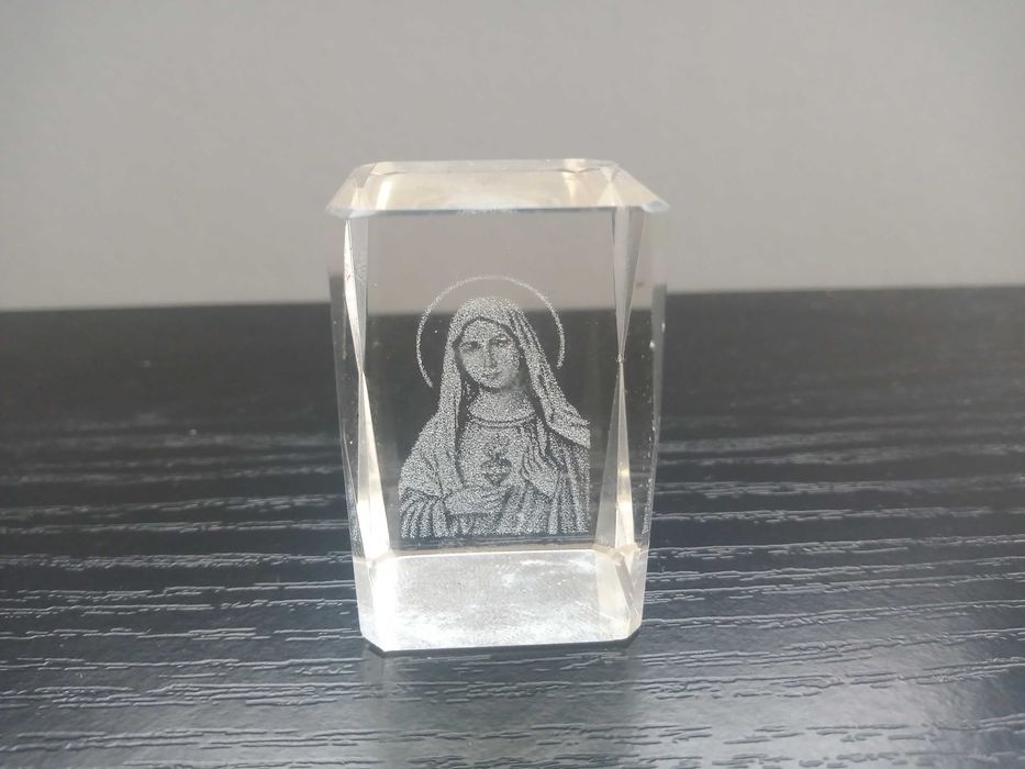 Szklane Figurki 3D Hologram Dewocjonalia Zestaw 4 Sztuk