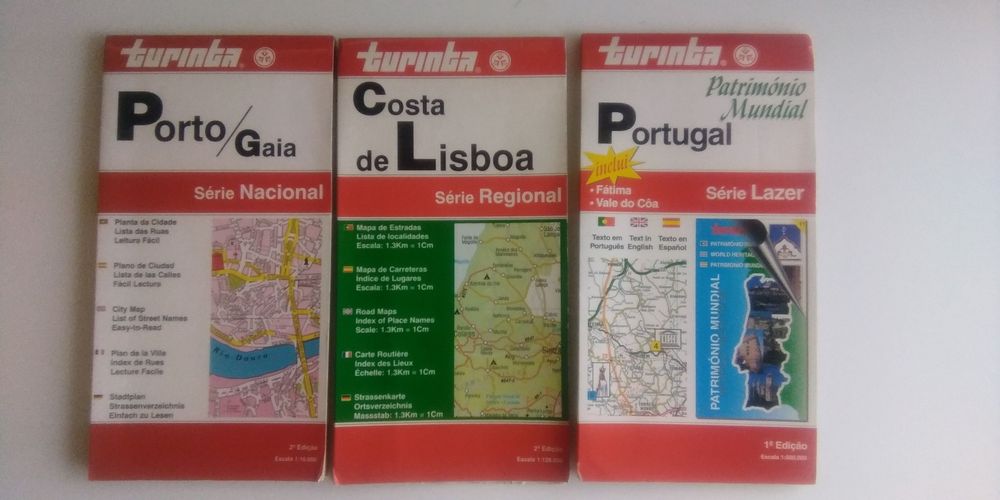 22 mapas/plantas de Portugal, Lisboa, Porto, Madeira, Açores