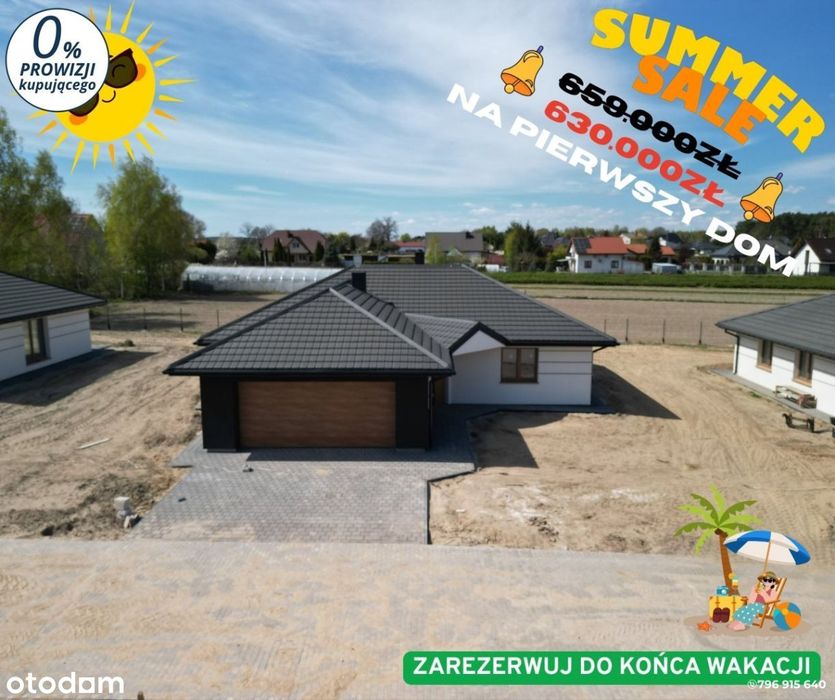 Nowy dom 148m2 / 800m2 w stanie deweloperskim