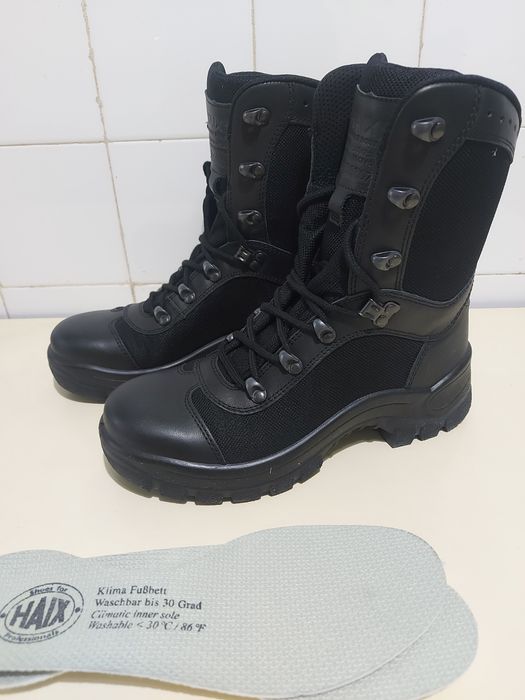 Botas pretas HAIX para GNR, PSP, Vigilantes, Bombeiros, Tamanho 40 novos.