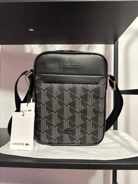Сумка месенджер Lacoste чорна чоловіча, сумка лакосту чорна чоловіча через плече