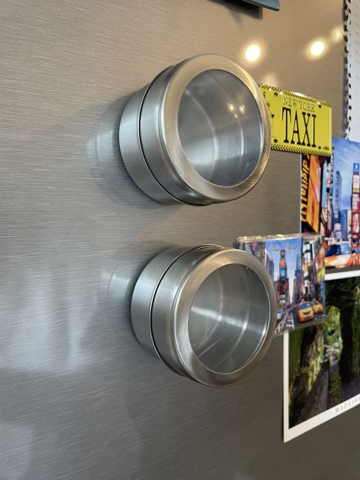 Металлические баночки для специй на магните на холодильник/ алиминиевы