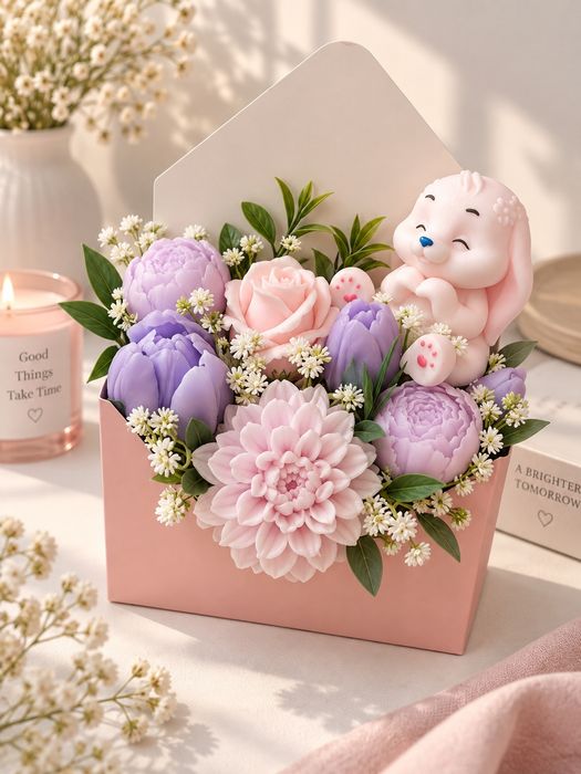 Flower box mydlany