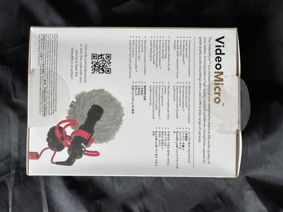 Microfone RØDE VideoMicro + Windshield + Caixa Original