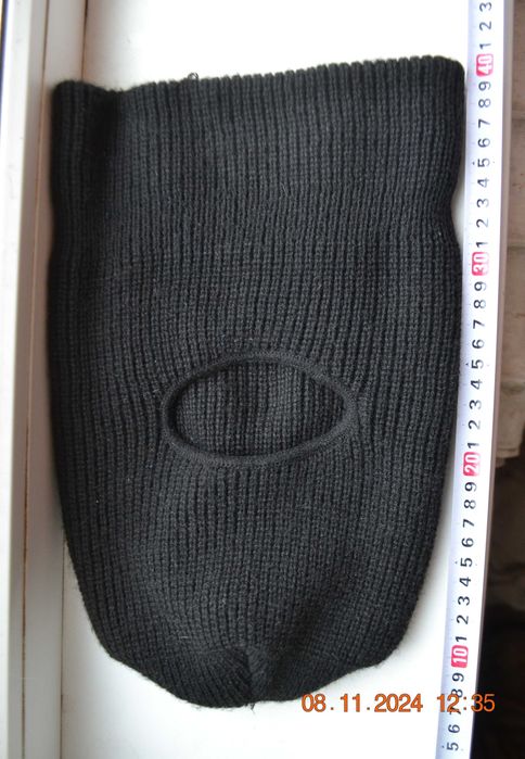 Балаклава, подшлемник (под шлем) шерстяная вязаная. Двойная. Выс 33 см