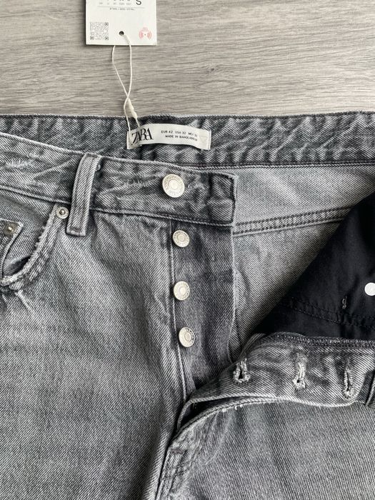 Calças de Ganga Cinzentas Straight Fit Zara Novas