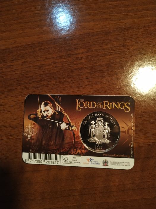 Moeda comemorativa senhor dos anéis.