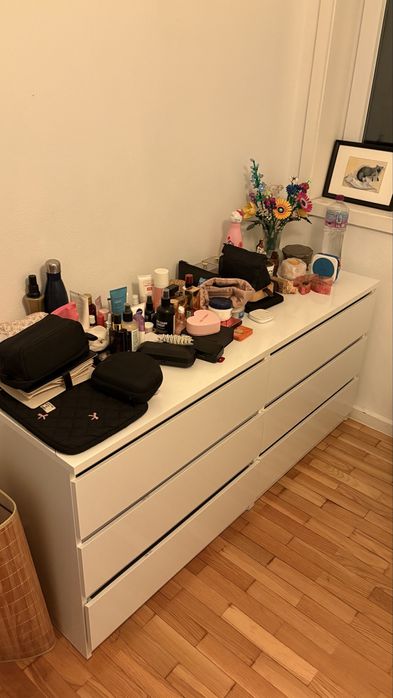 Comoda 6 Gavetas Branco Shiny