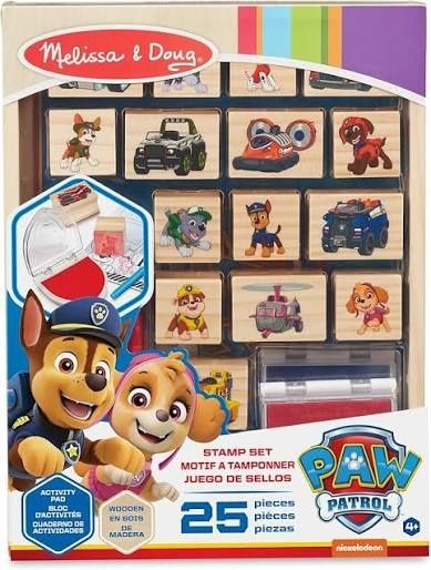 Psi patrol, zestaw drewnianychi pieczątek (PAW Patrol), 25 elementó