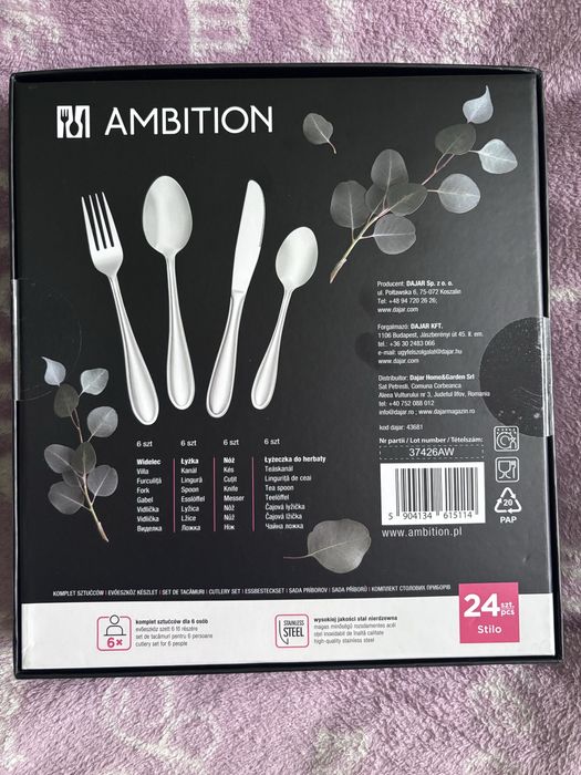 Sztućce kpl. 24 szt Ambition Stilo NOWE