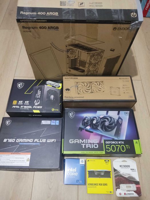 PC Gaming RTX 5070 Ti OC + i5-14600K | 32GB DDR5 | 7199zł Jak nowy
