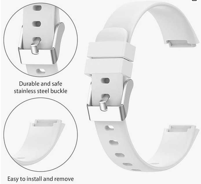 Silikonowy pasek do zegarków Fitbit Luxe biały TopPerfekt