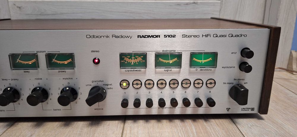 Unitra Amplituner Radmor 5102 Srebrny 81 R Zregenerowany PRZESTROJONY