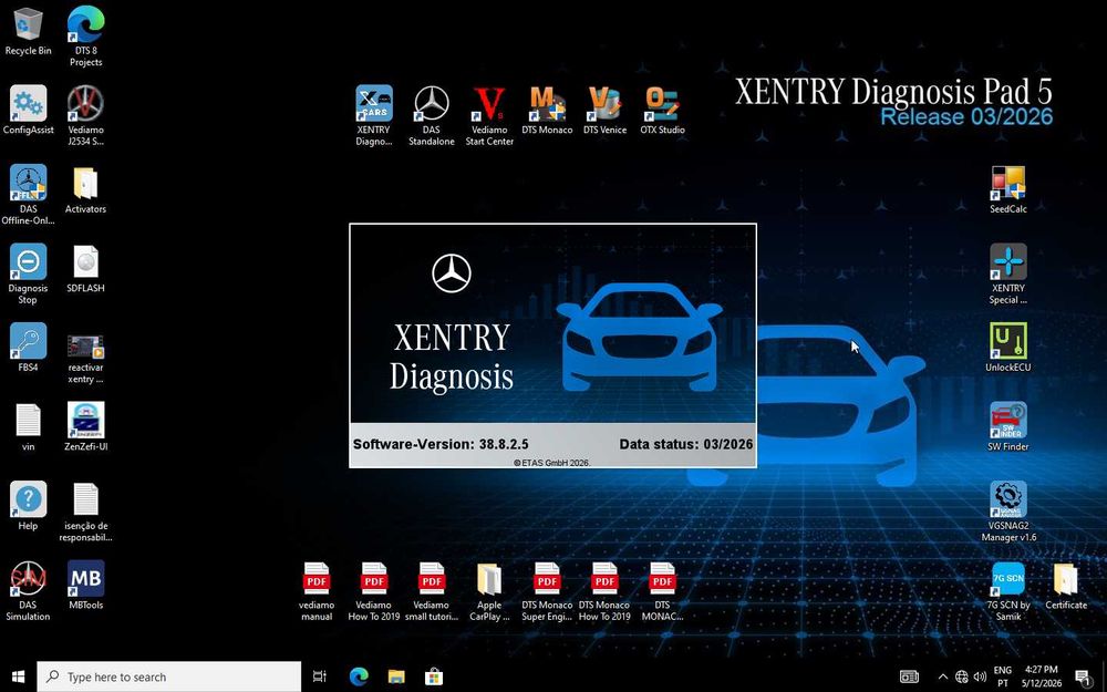 v2026.03 Xentry/DAS/Vediamo/DTS Mercedes Diagnostico Passthru+SSD