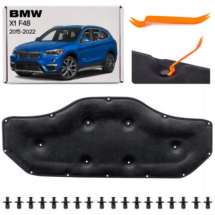 wygłuszenie maski z kompletem spinek 51487471230 bmw x1 f48 2015-2022